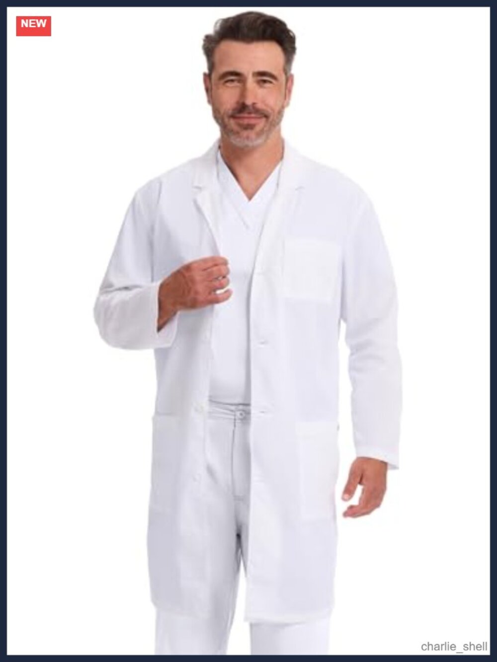 Unisex 40" Lab Coat 3 Pockets Button Front Polyester Cotton Poplin